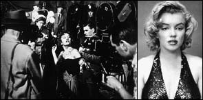Norma Desmond acting theatrically in Sunset Boulevard, and Marilyn 'playing' at melancholy.(c) D.R.